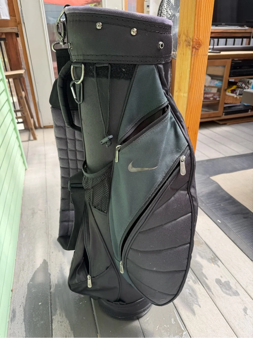 Nike Black and Gray Duffel-Style Golf Carry Bag